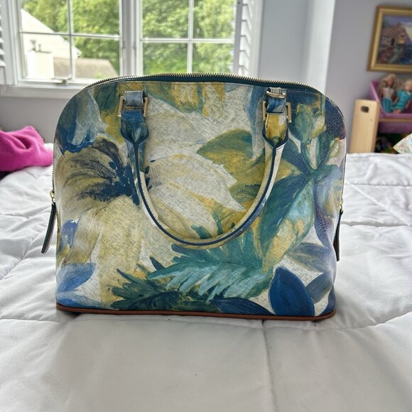Brahmin Handbags - Brahmin Aspen Shoulder Bag Fuji Blue Yellow Flower Bag